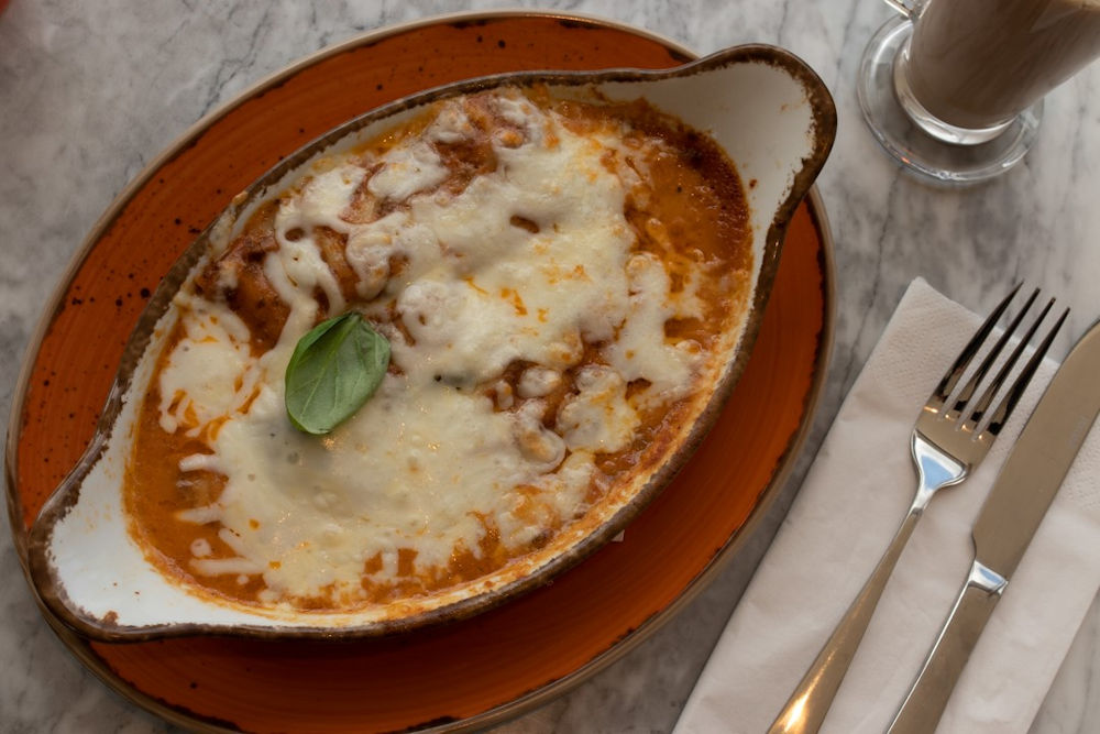 home-cooked lasagne at Virginia Water Cafe